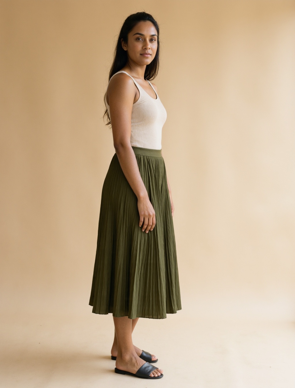 Atelier en Instagram — falda-midi-olivo